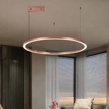 Immax NEO 07327L - Димована підвісна люстра на тросі FINO LED/55W/230V 80 cm Tuya рожеве золото + дистанційне керування