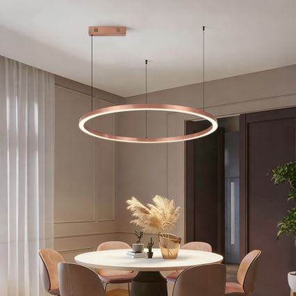 Immax NEO 07327L - Димована підвісна люстра на тросі FINO LED/55W/230V 80 cm Tuya рожеве золото + дистанційне керування