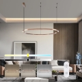 Immax NEO 07328L - диммируемая LED-люстра на тросе FINO, 72 Вт/230 В, 120 см, цвет розовое золото, совместима с Tuya + пульт дистанционного управления