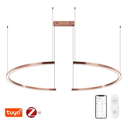 Immax NEO 07328L - LED підвісна люстра з регулюванням яскравості на тросі FINO LED/72W/230V 120 cm Tuya рожеве золото + пульт дистанційного керування