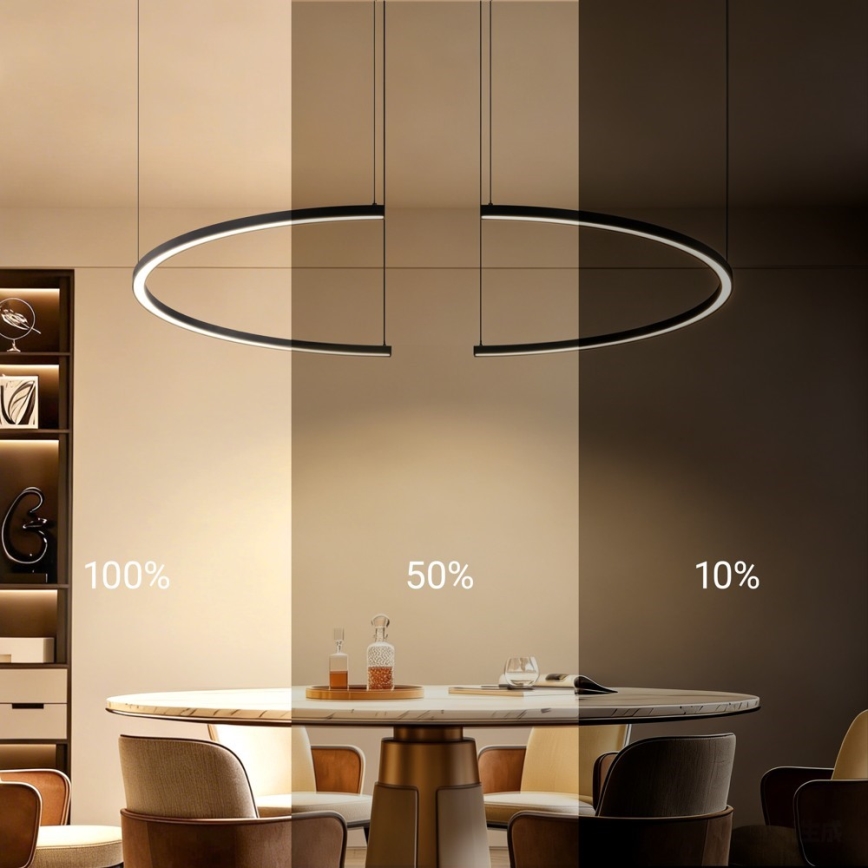 Immax NEO 07329L - LED диммируемая люстра на тросе FINO LED/72W/230V 120 cm Tuya чёрная + дистанционное управление