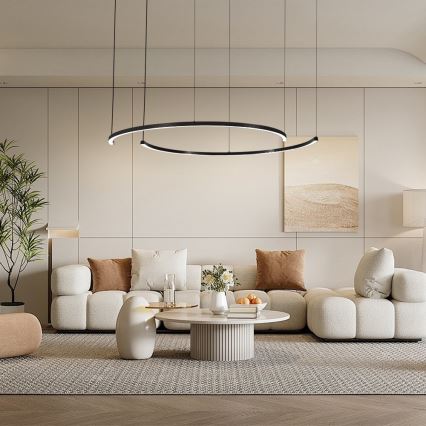 Immax NEO 07329L - LED диммируемая люстра на тросе FINO LED/72W/230V 120 cm Tuya чёрная + дистанционное управление