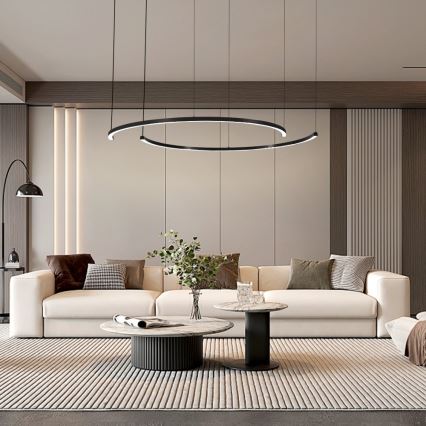 Immax NEO 07329L - LED диммируемая люстра на тросе FINO LED/72W/230V 120 cm Tuya чёрная + дистанционное управление