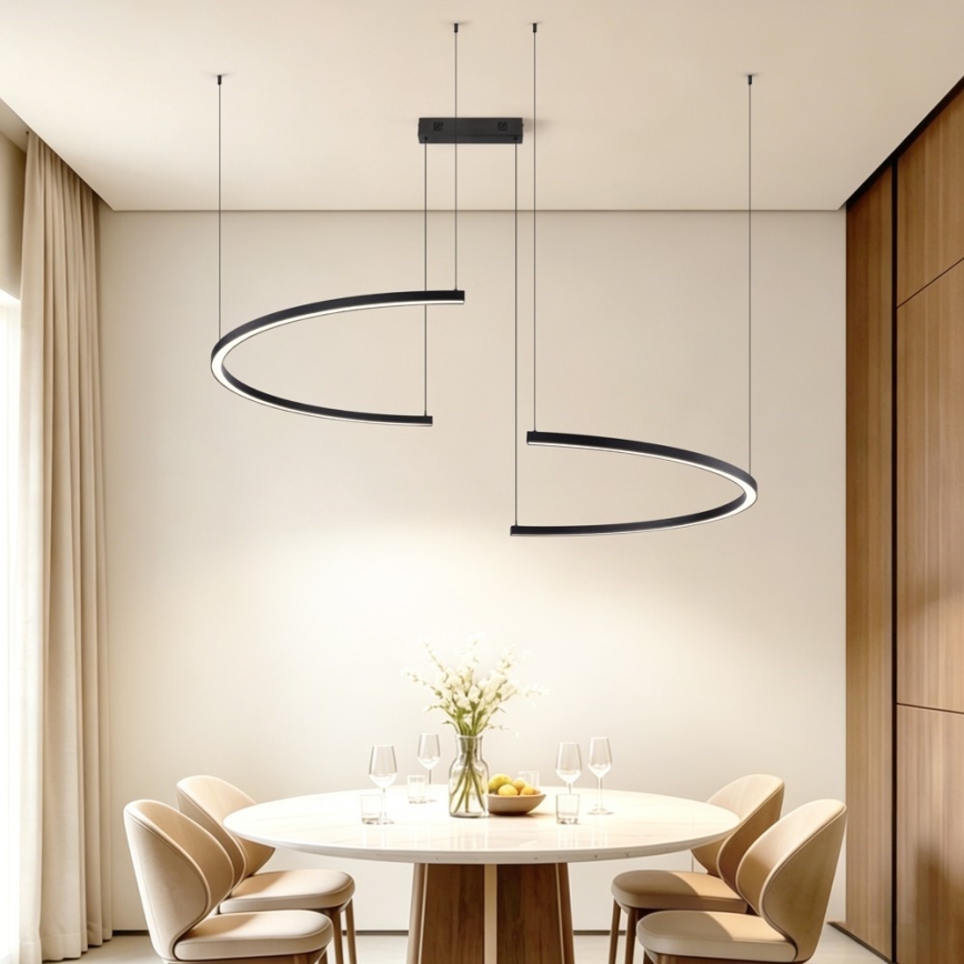 Immax NEO 07329L - LED затемнювана підвісна люстра на тросі FINO LED/72W/230V 120 cm Tuya чорна + пульт дистанційного керування