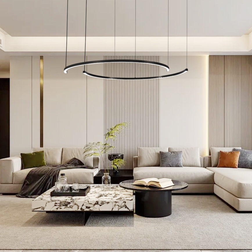 Immax NEO 07329L - LED затемнювана підвісна люстра на тросі FINO LED/72W/230V 120 cm Tuya чорна + пульт дистанційного керування