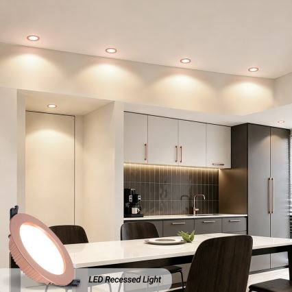 Immax NEO 07330L - диммируемый встраиваемый потолочный светильник DOWN LED/12 Вт/230 В Wi-Fi Tuya, диаметром 12 см, розовое золото
