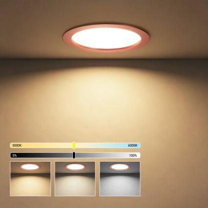 Immax NEO 07331L - диммируемый встраиваемый потолочный светильник DOWN LED/36W/230V Wi‑Fi Tuya диаметр 23 см розовое золото
