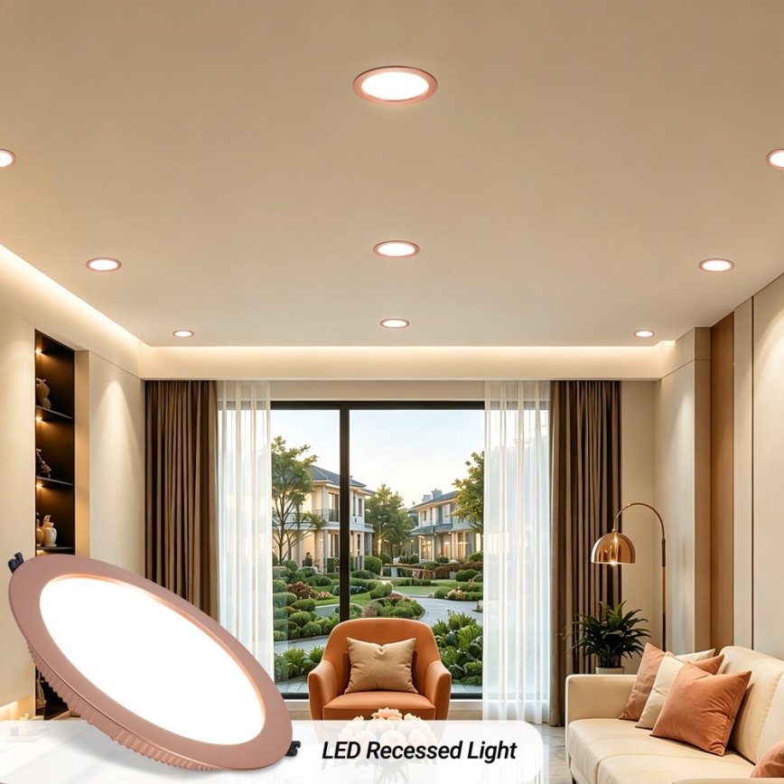 Immax NEO 07331L - затемнюваний вбудований точковий світильник LED DOWN/36W/230V Wi‑Fi Tuya, діаметр 23 см, рожеве золото