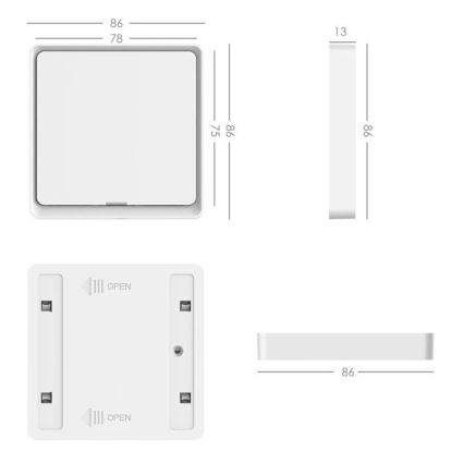 Immax NEO 07506L - Вимикач 1-кнопковий SMART 1xCR2430 Zigbee 3.0 Tuya