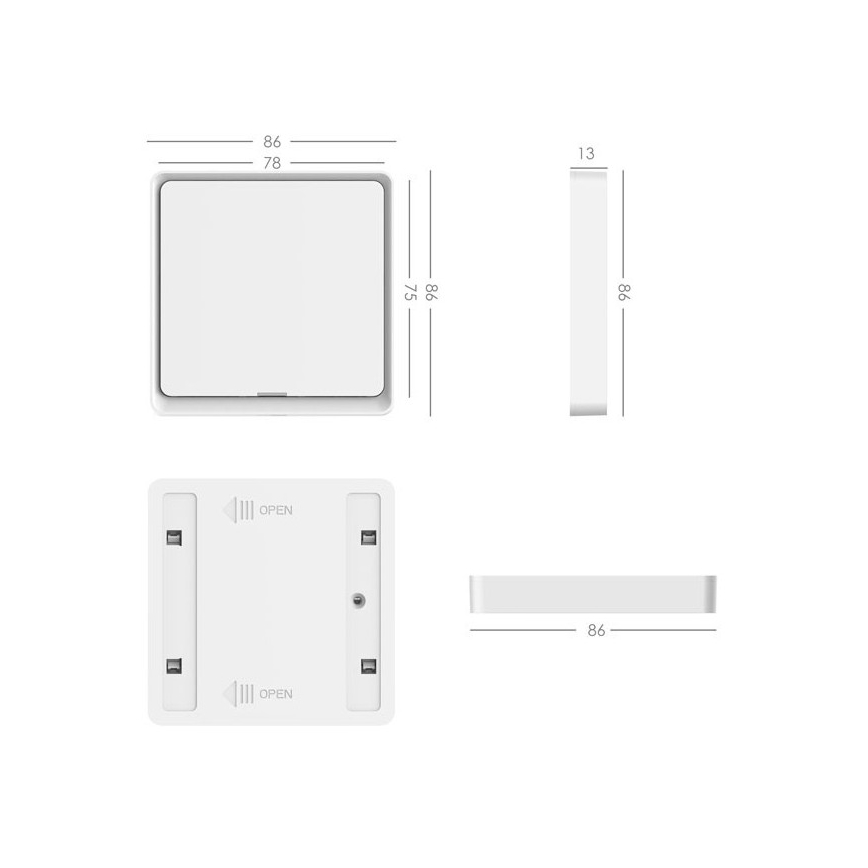 Immax NEO 07506L - Вимикач 1-кнопковий SMART 1xCR2430 Zigbee 3.0 Tuya