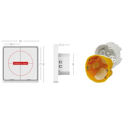 Immax NEO 07513L - Вимикач 2-кнопковий SMART 230V Wi-Fi Tuya