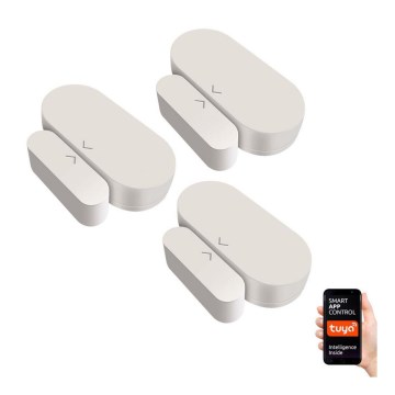 Immax NEO 07518C - НАБІР 3x Магнітний датчик для дверей та вікон 1xCR2032 Tuya