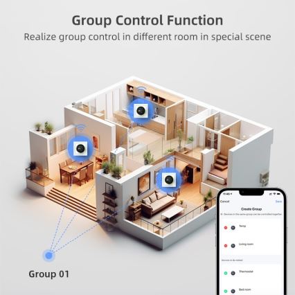 Immax NEO 07535L - Розумний термостат для електричної теплої підлоги SMART 230V/16A Wi-Fi Tuya