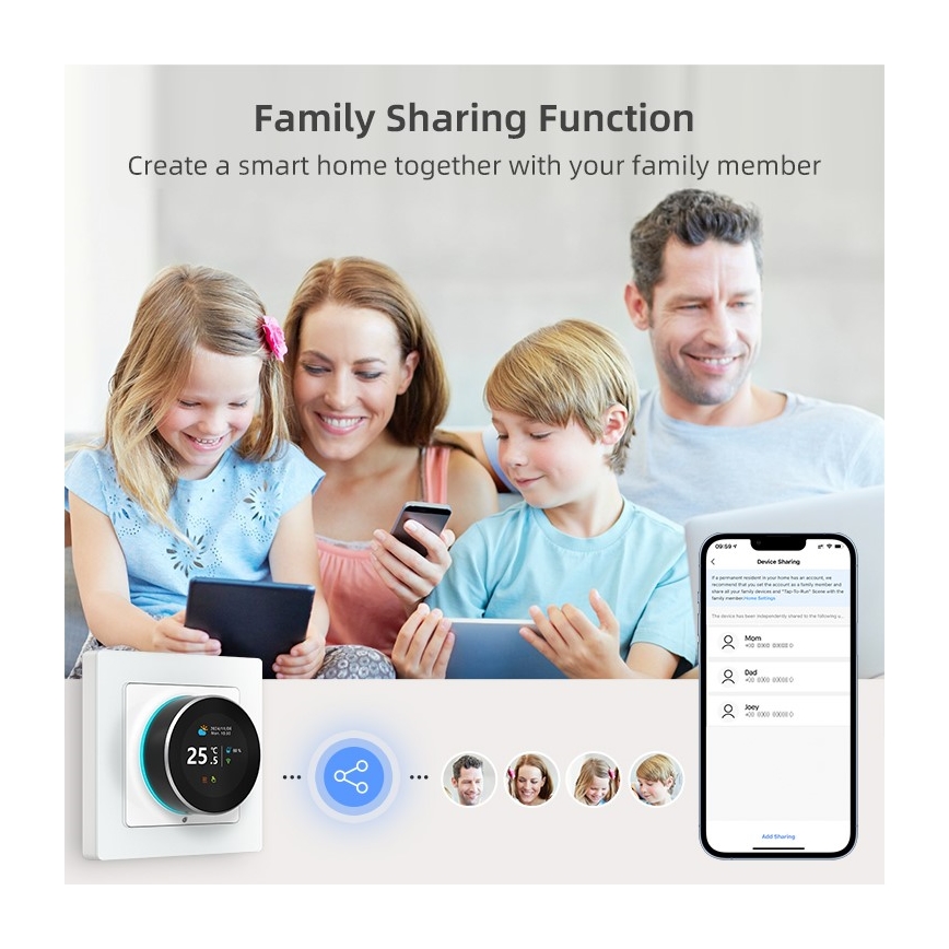 Immax NEO 07535L - Розумний термостат для електричної теплої підлоги SMART 230V/16A Wi-Fi Tuya