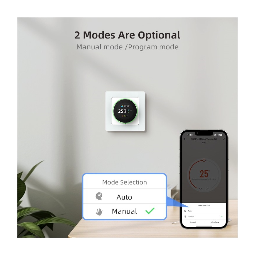 Immax NEO 07535L - Розумний термостат для електричної теплої підлоги SMART 230V/16A Wi-Fi Tuya