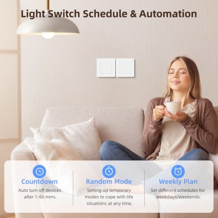 Immax NEO 07538L - Однокнопочный умный выключатель 230V Wi-Fi Tuya