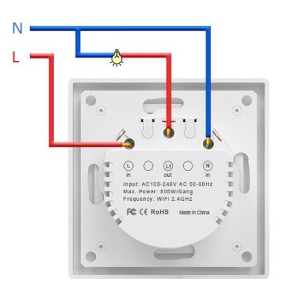 Immax NEO 07538L - Однокнопочный умный выключатель 230V Wi-Fi Tuya