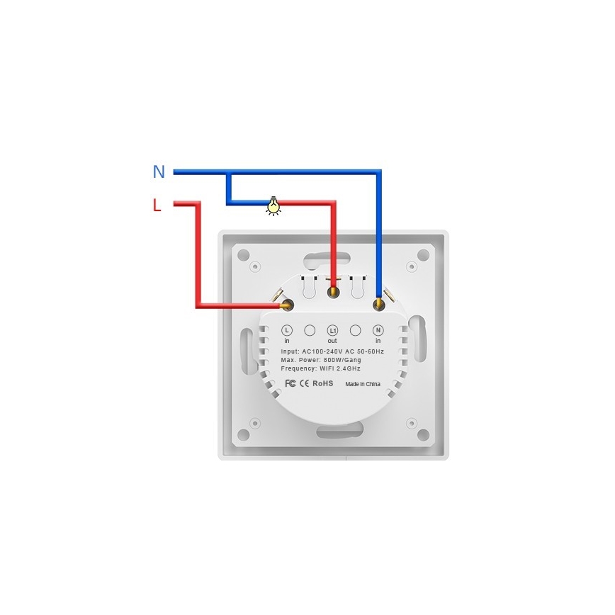 Immax NEO 07538L - Однокнопочный умный выключатель 230V Wi-Fi Tuya