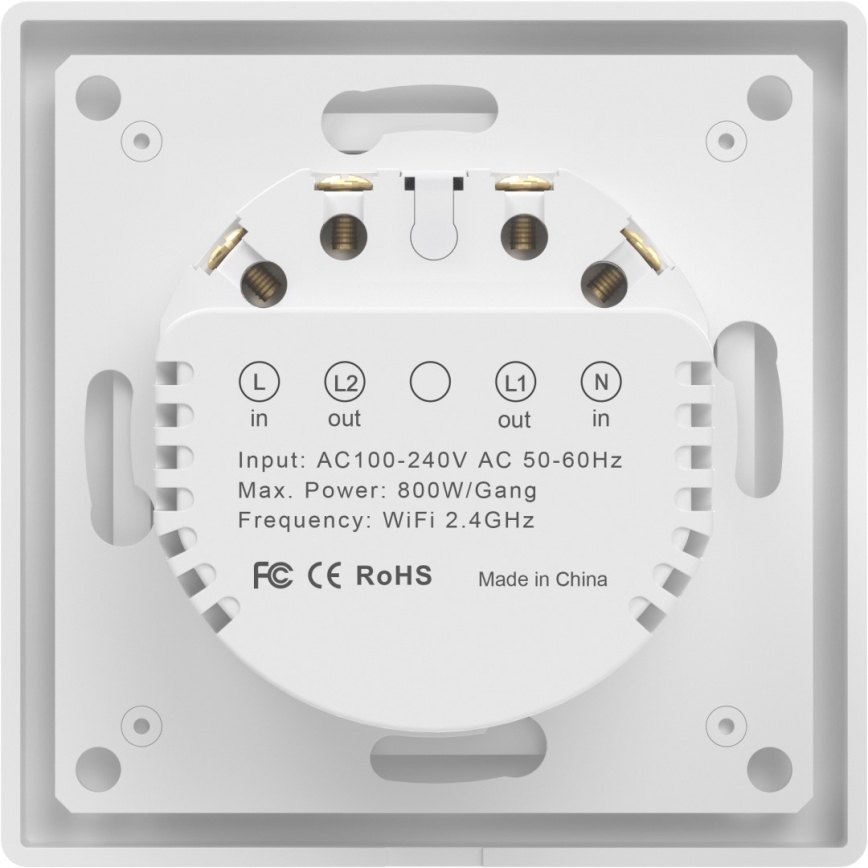 Immax NEO 07539L - двухкнопочный умный выключатель 230 В, Wi‑Fi Tuya