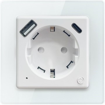 Immax NEO 07552L - Умная розетка тип F 16A/230V + 1x USB-A + 1x USB-C PD 20 Вт Tuya