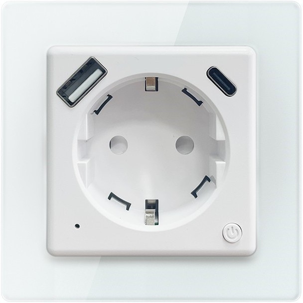 Immax NEO 07552L - Умная розетка тип F 16A/230V + 1x USB-A + 1x USB-C PD 20 Вт Tuya