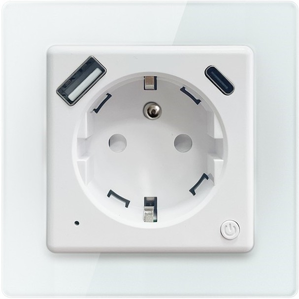 Immax NEO 07553L - Розумна розетка типу E, 16 A/230 V + 1× USB-A + 1× USB-C (PD 20 Вт)