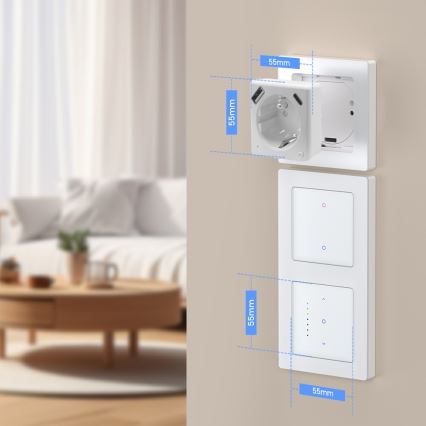 Immax NEO 07553L - Розумна розетка типу E, 16 A/230 V + 1× USB-A + 1× USB-C (PD 20 Вт)