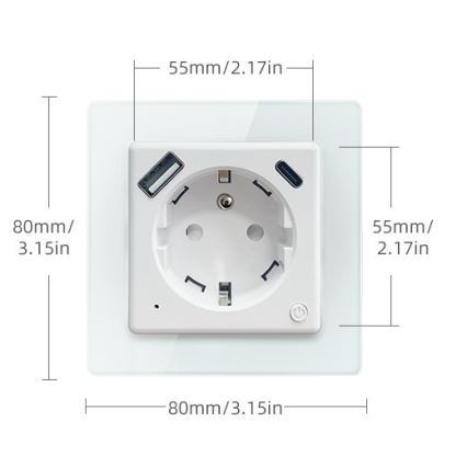 Immax NEO 07553L - Розумна розетка типу E, 16 A/230 V + 1× USB-A + 1× USB-C (PD 20 Вт)
