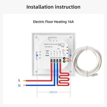 Immax NEO 07555L - Термостат для електричної теплої підлоги SMART 230V/16A