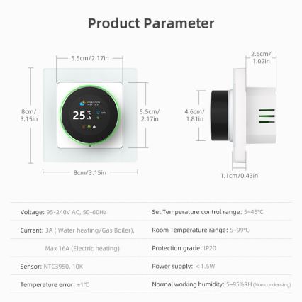Immax NEO 07555L - Термостат для електричної теплої підлоги SMART 230V/16A