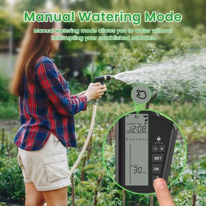 Immax NEO 07556L - розумний клапан для поливу, живлення 4xAA, IP65, Wi-Fi (Tuya)