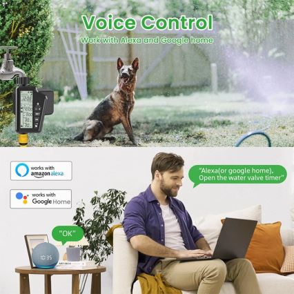 Immax NEO 07556L — клапан для полива, питание от 4×AA, степень защиты IP65, Wi‑Fi (Tuya)