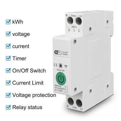 Immax NEO 07574L - Умный выключатель 1-фазный 1-63A Wi-Fi Tuya