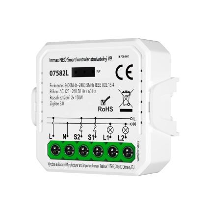 Immax Neo 07582L - Умный контроллер с регулированием яркости V9 2-кнопочный Tuya