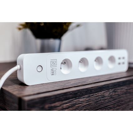 Immax NEO 07707L - Подовжувач NEO LITE Smart 4AC + 4USB Wi-Fi Tuya 1,5 м