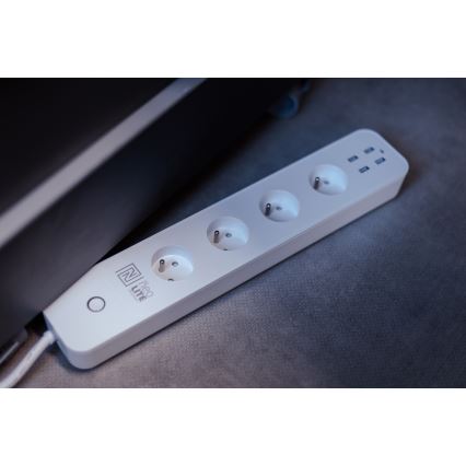Immax NEO 07707L - Подовжувач NEO LITE Smart 4AC + 4USB Wi-Fi Tuya 1,5 м