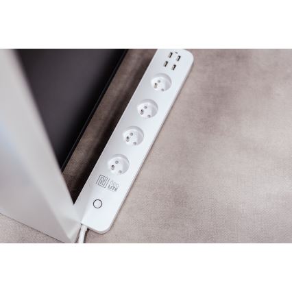 Immax NEO 07707L - Подовжувач NEO LITE Smart 4AC + 4USB Wi-Fi Tuya 1,5 м