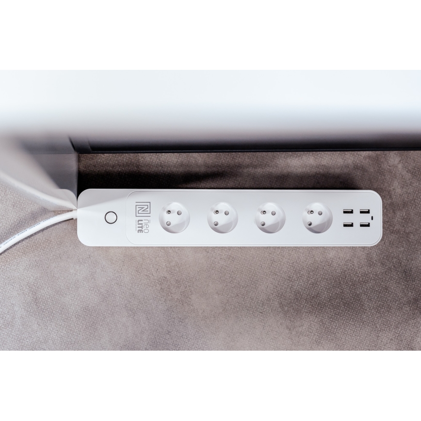 Immax NEO 07707L - Удлинитель NEO LITE Smart 4AC + 4USB Wi-Fi Tuya 1,5 м