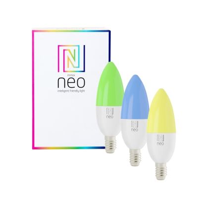 Immax NEO 07716CDO - НАБІР 3x LED RGB+CCT Лампочка з регулюванням яскравості E14/6W/230V Wi-Fi Tuya + пульт дистанційного керування