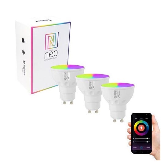 Immax NEO 07724C - НАБОР 3x Светодиодная RGB+CCT лампочка с регулированием яркости GU10/4,8W/230V 2700K Wi-Fi Tuya