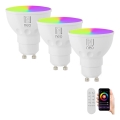 Immax NEO 07724CDO - набор из 3 диммируемых LED-ламп GU10 RGB+CCT, 4,8W/230V, 2700-6500K, Wi-Fi Tuya + пульт дистанционного управления