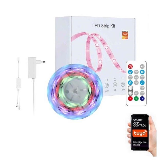 Immax NEO 07734L - Светодиодная диммируемая RGB-лента NEO LITE LED/18W/230V 5 м MUSIC IP65 Wi-Fi Tuya + пульт ДУ