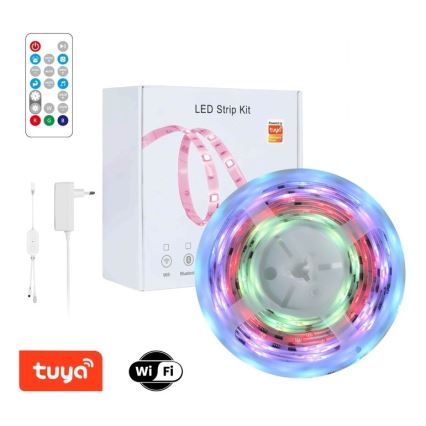 Immax NEO 07734L - Світлодіодна RGB стрічка з регулюванням яскравості NEO LITE LED/18W/230V 5м MUSIC IP65 Wi-Fi Tuya + дистанційне керування