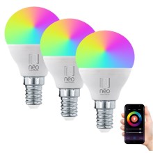 IмMAx NEO 07745C - НАБІР 3x Світлодіодні RGB лампочки з регулюванням яскравості E14/6W/230V 2700-6500K Wi-Fi Tuya