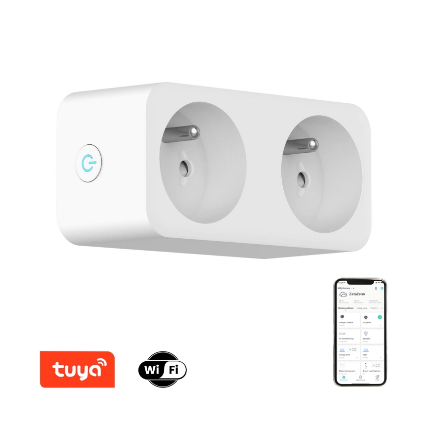 Immax NEO 07751L - Розумна розетка-розгалужувач NEO LITE 2x16A/230V Wi-Fi Tuya