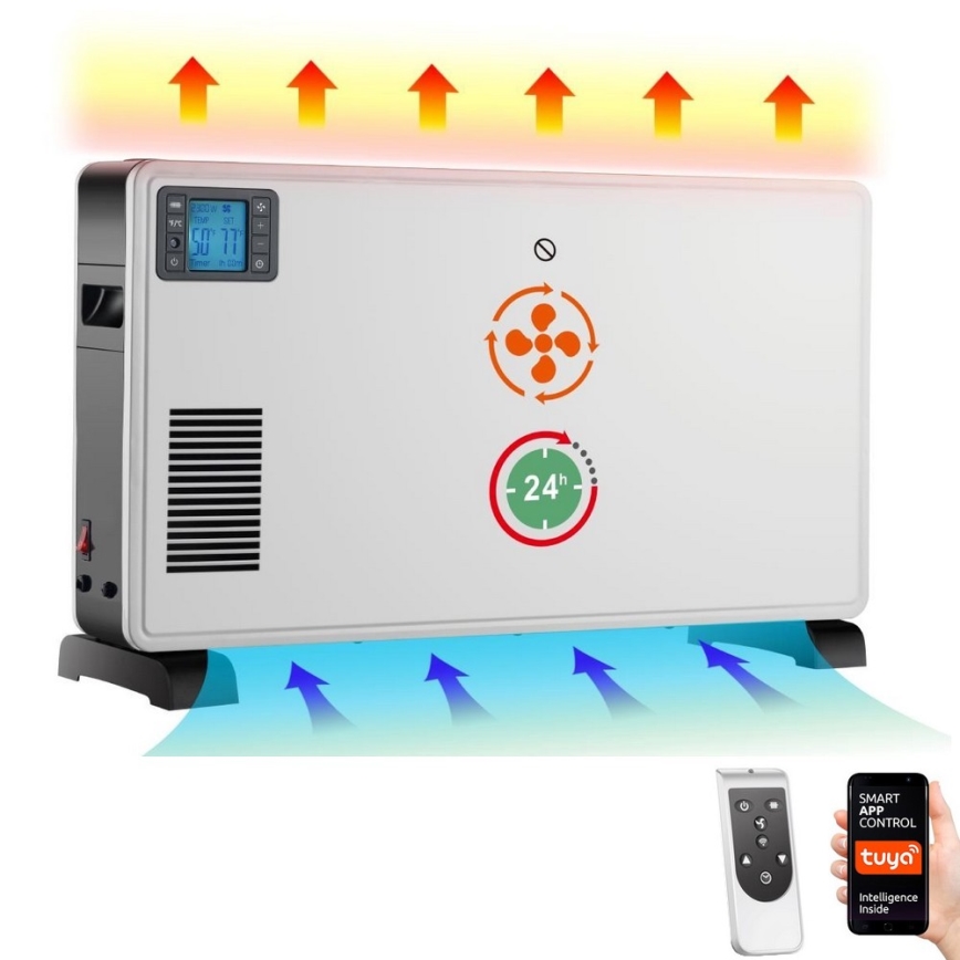 Immax NEO 07760L - Електричний конвектор 1000/1300/2300W LCD/таймер/TURBO/термостат Wi-Fi Tuya + пульт ДК