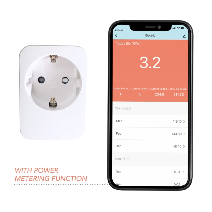 Immax NEO 07761L - Умная розетка NEO LITE 3680W/230V/16A Wi-Fi Tuya