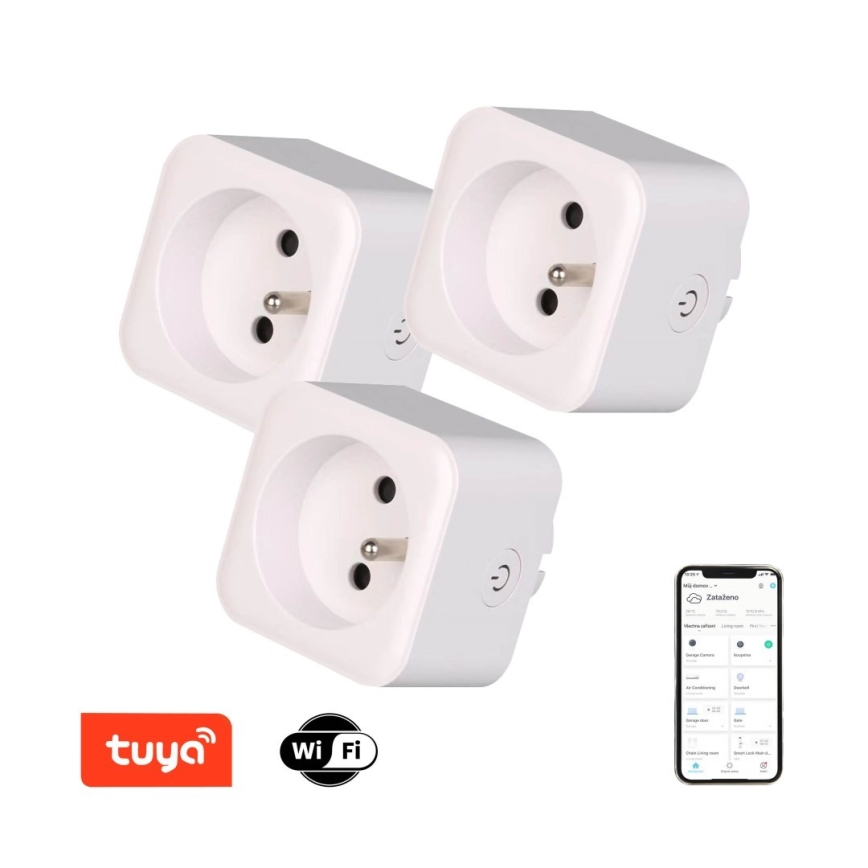Immax NEO 07762C - НАБОР 3x Умная розетка NEO LITE 3680W/230V/16A Wi-Fi Tuya