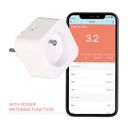 Immax NEO 07762L - Розумна розетка NEO LITE 3680W/230V/16A Wi-Fi Tuya