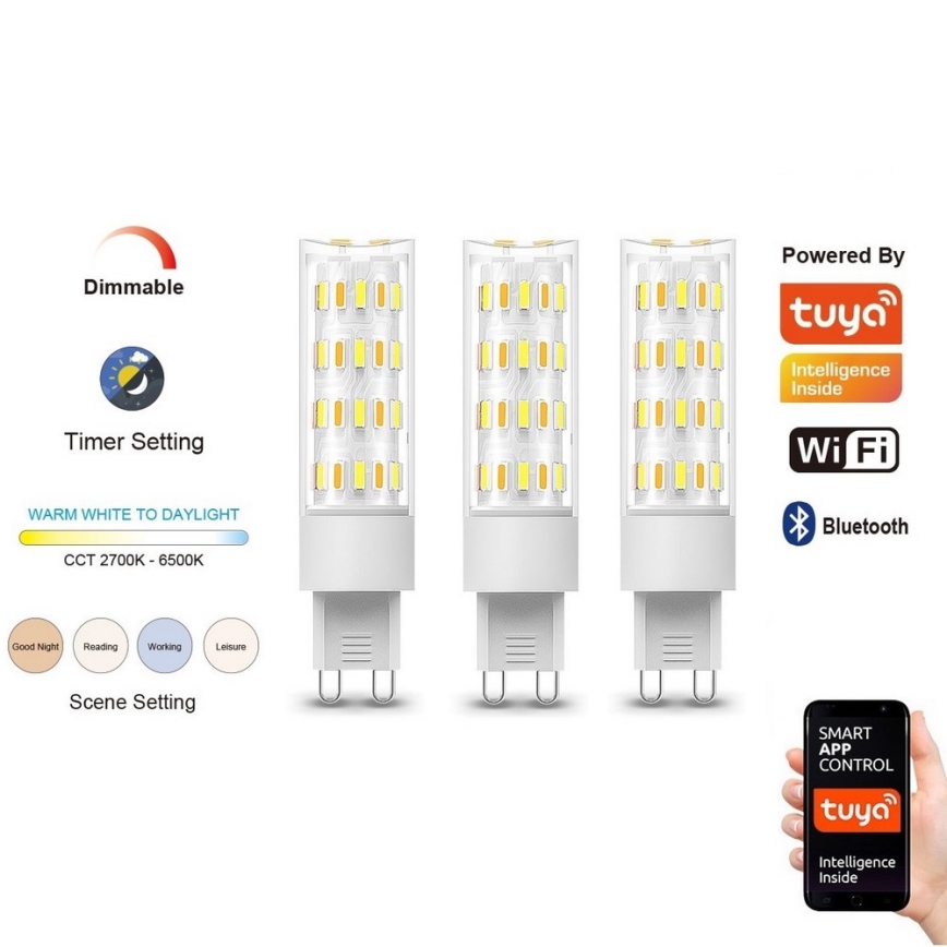 Immax NEO 07763C - НАБІР 3x LED лампочка з регулюванням яскравості NEO LITE G9/4W/230V 2700-6500K Wi-Fi Tuya